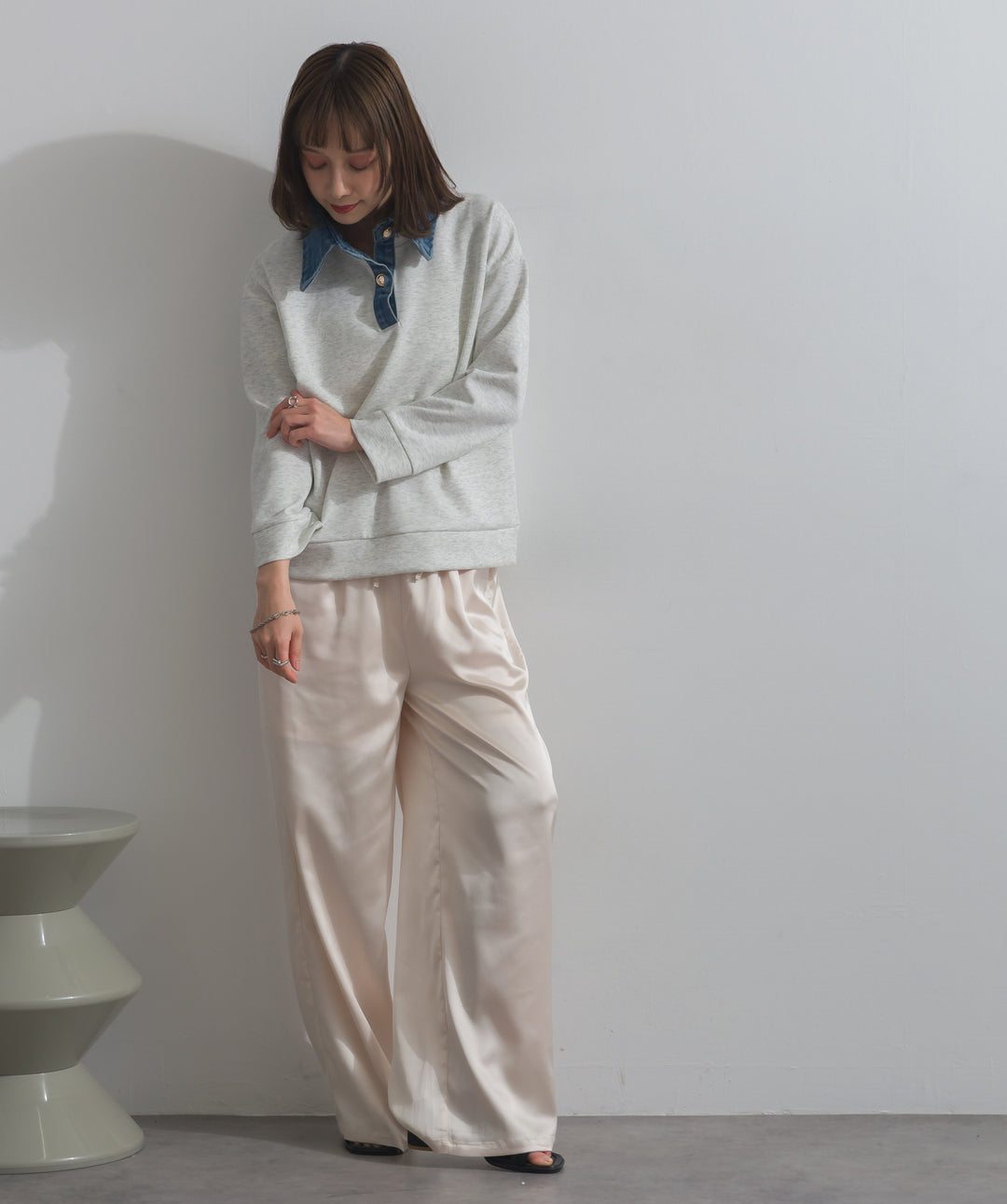 デニムドッキングポンチプルオーバー