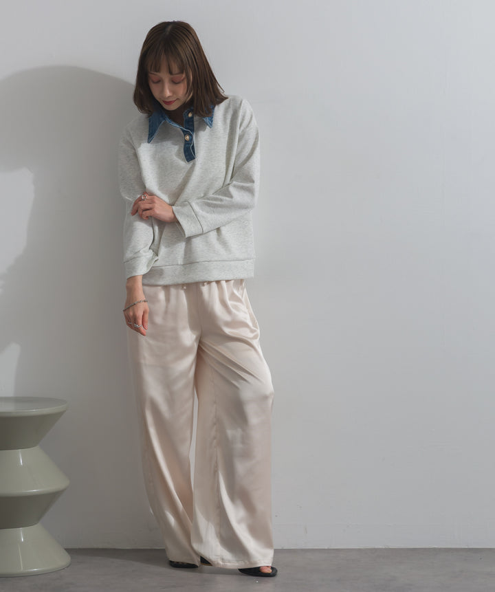 デニムドッキングポンチプルオーバー