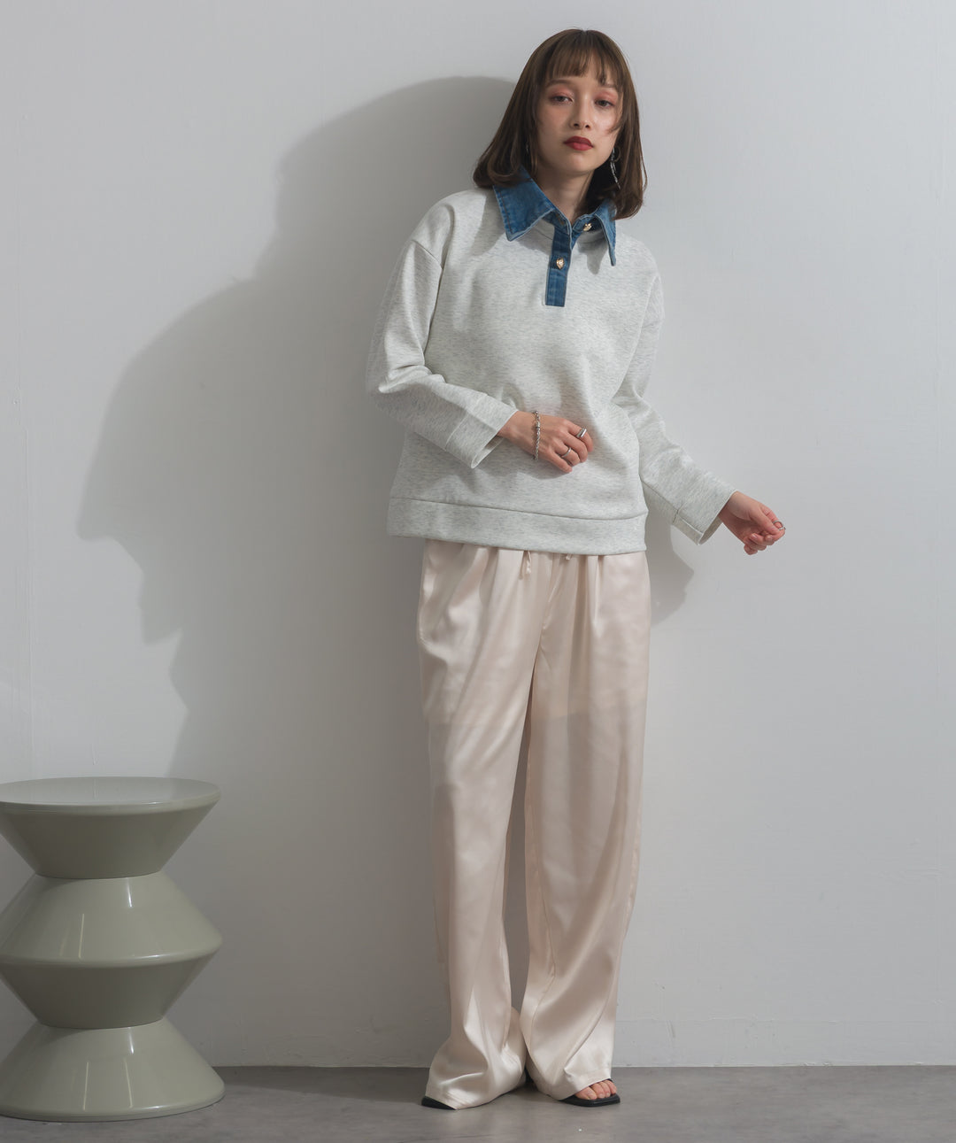 デニムドッキングポンチプルオーバー