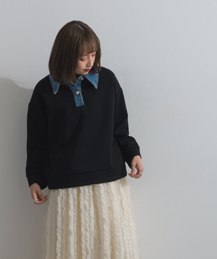 デニムドッキングポンチプルオーバー