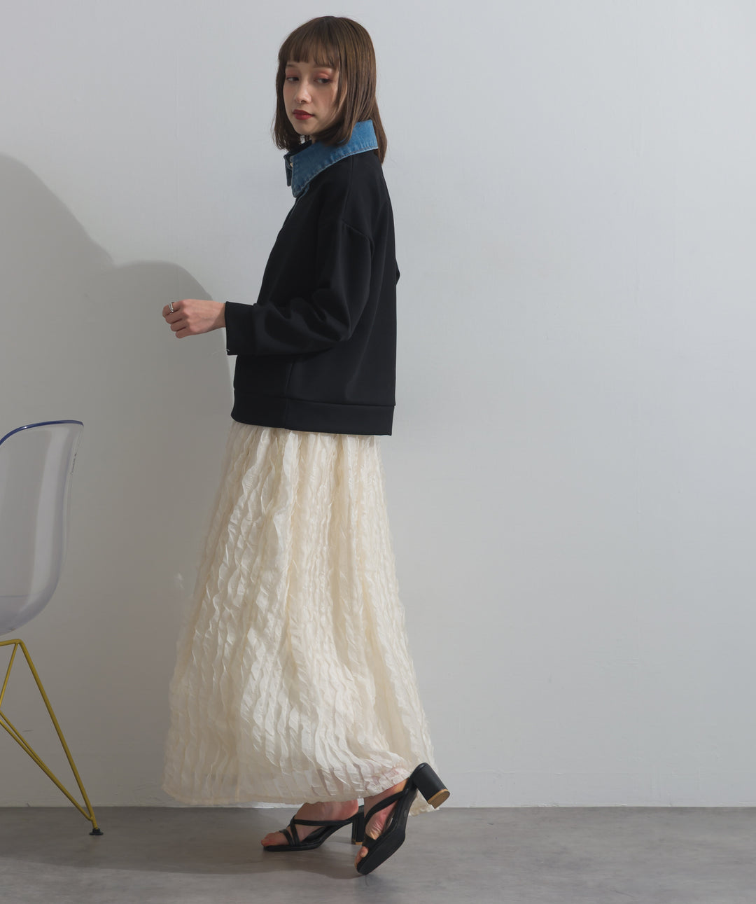 デニムドッキングポンチプルオーバー