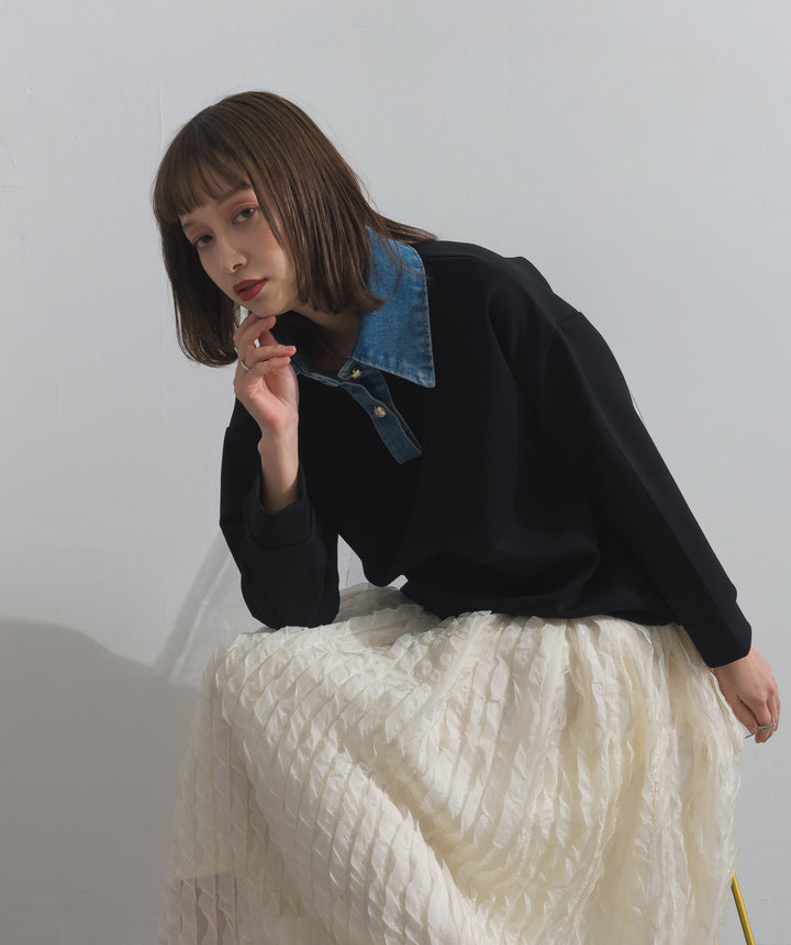 デニムドッキングポンチプルオーバー