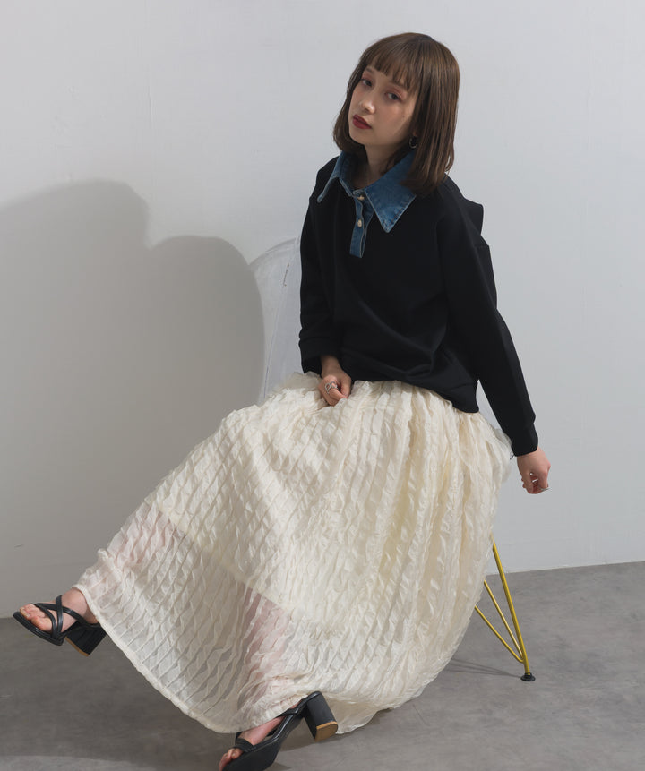 デニムドッキングポンチプルオーバー