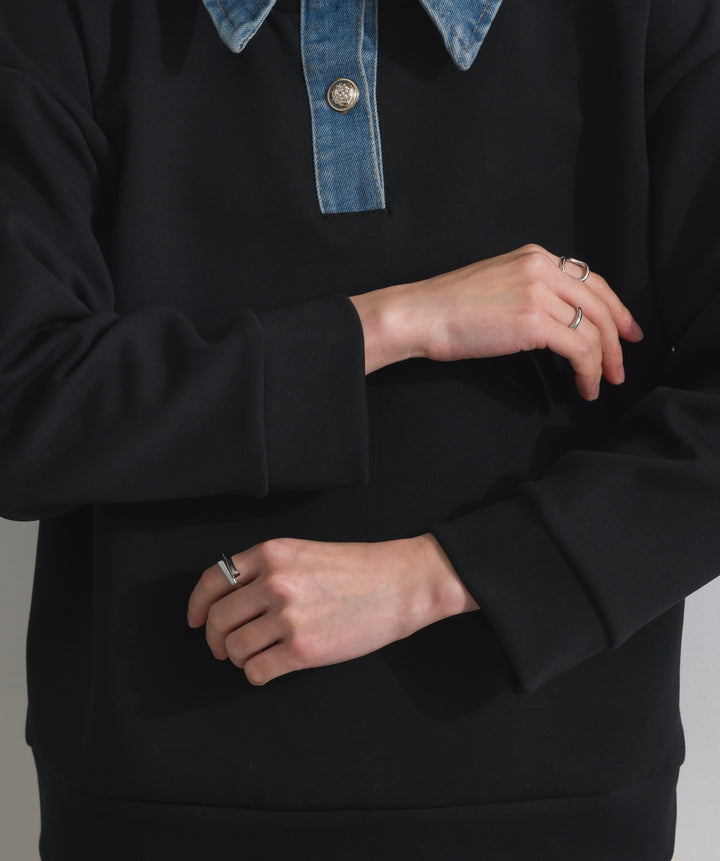 デニムドッキングポンチプルオーバー