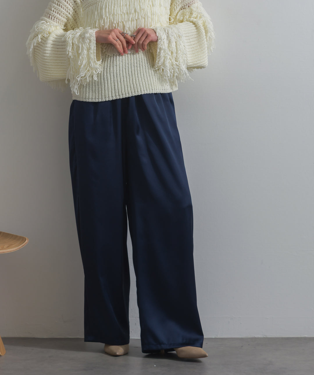 マットサテンワイドパンツ