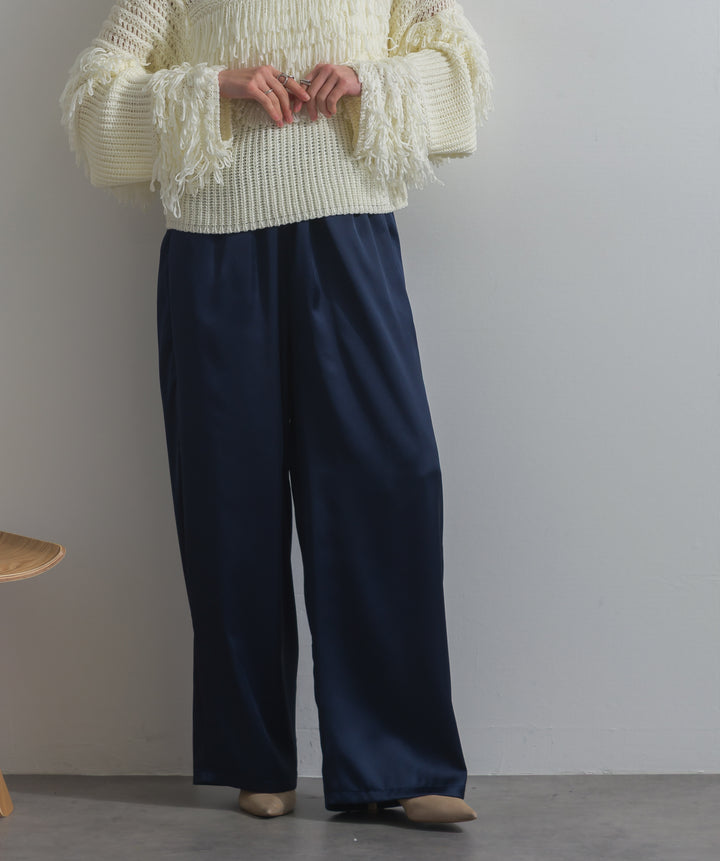 マットサテンワイドパンツ
