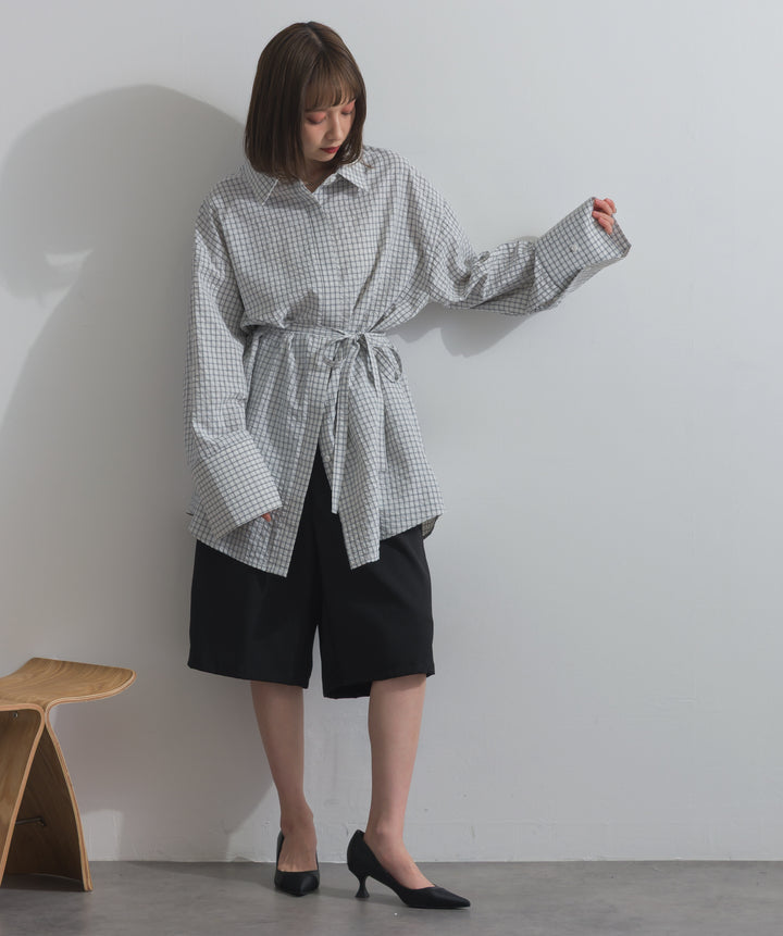 タックワイドハーフパンツ