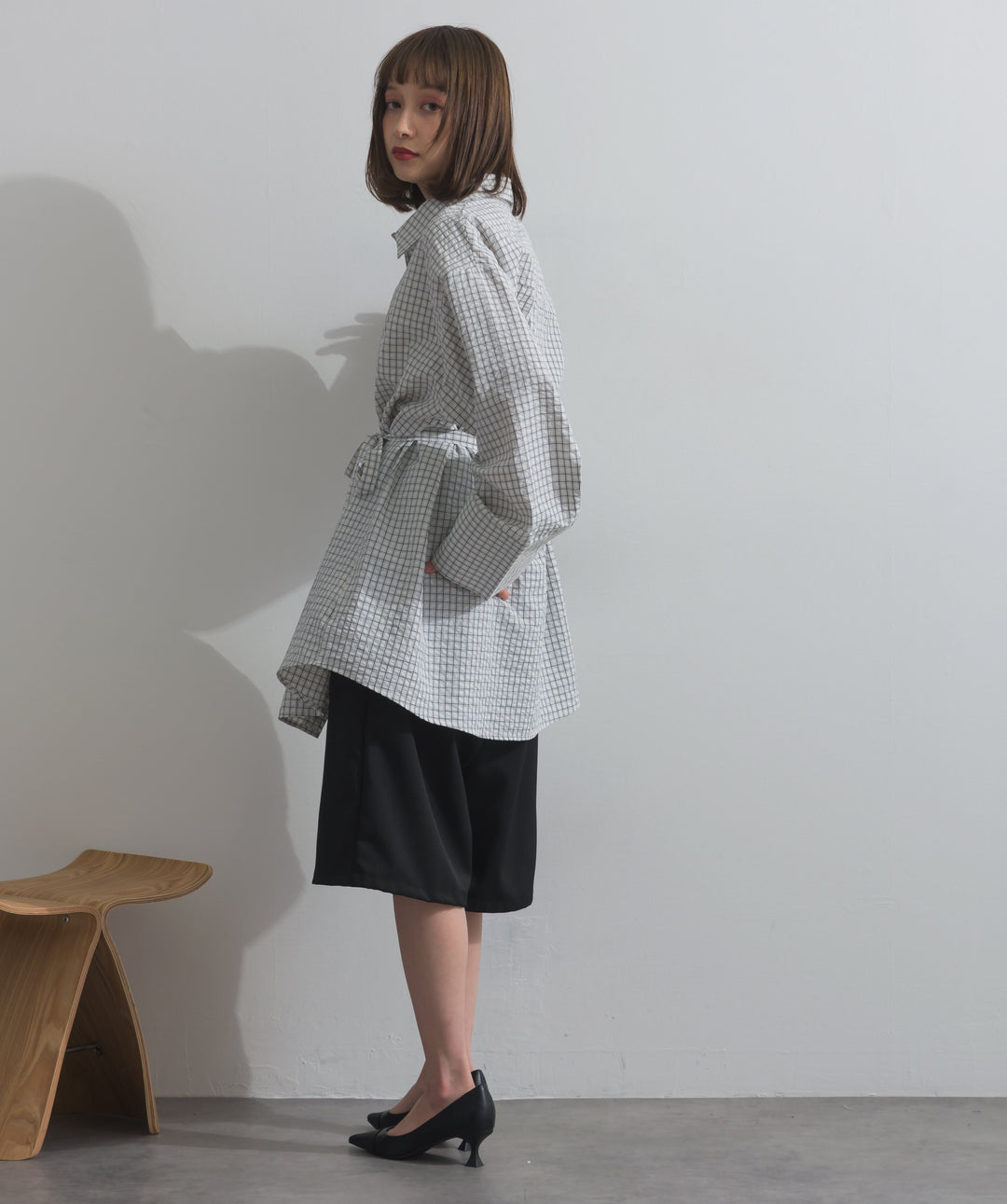 タックワイドハーフパンツ