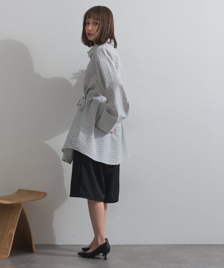 タックワイドハーフパンツ