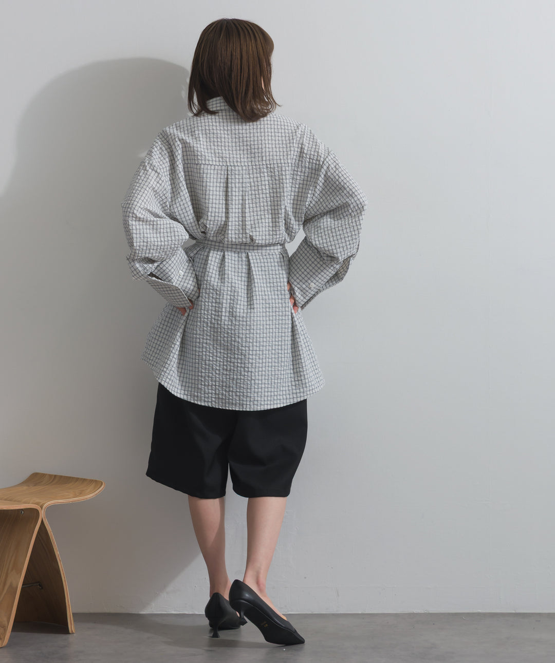 タックワイドハーフパンツ