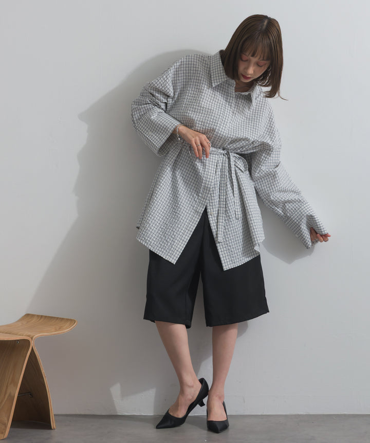 タックワイドハーフパンツ