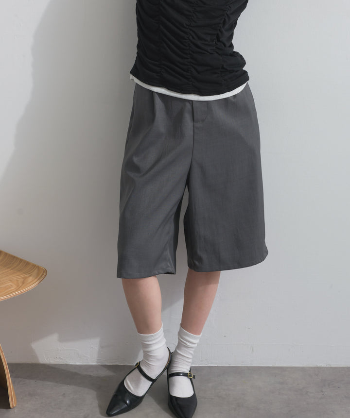 タックワイドハーフパンツ
