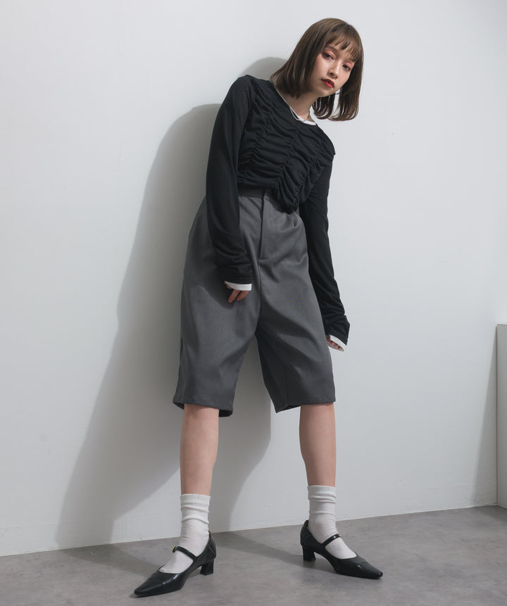 タックワイドハーフパンツ