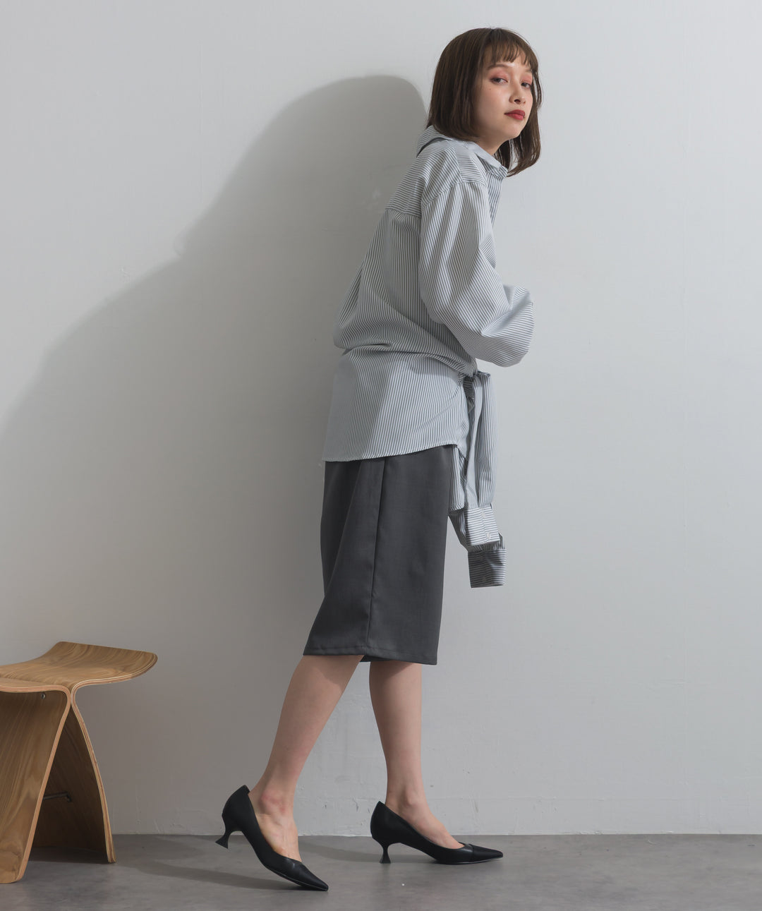 タックワイドハーフパンツ