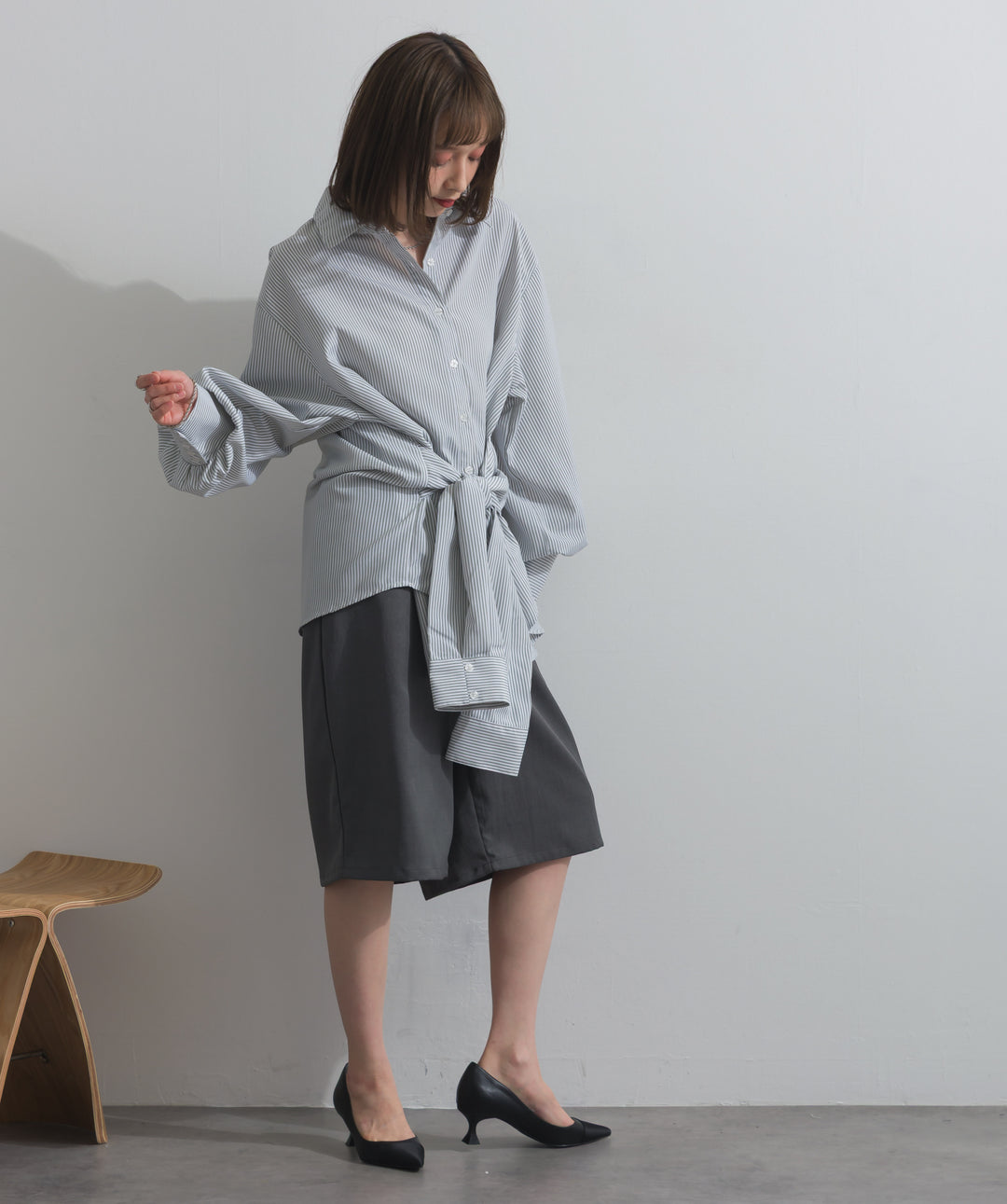 タックワイドハーフパンツ