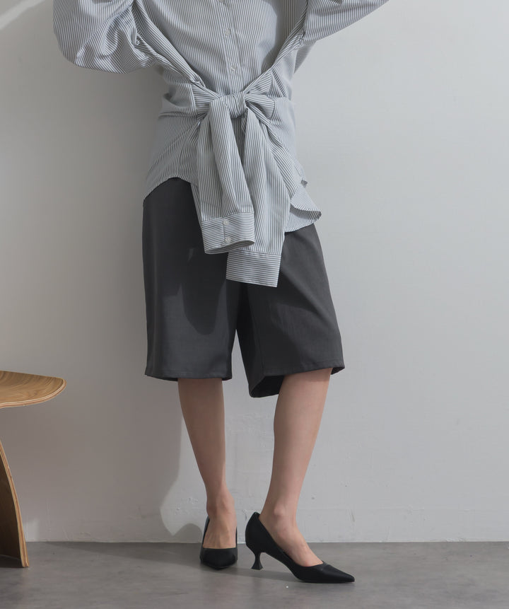 タックワイドハーフパンツ