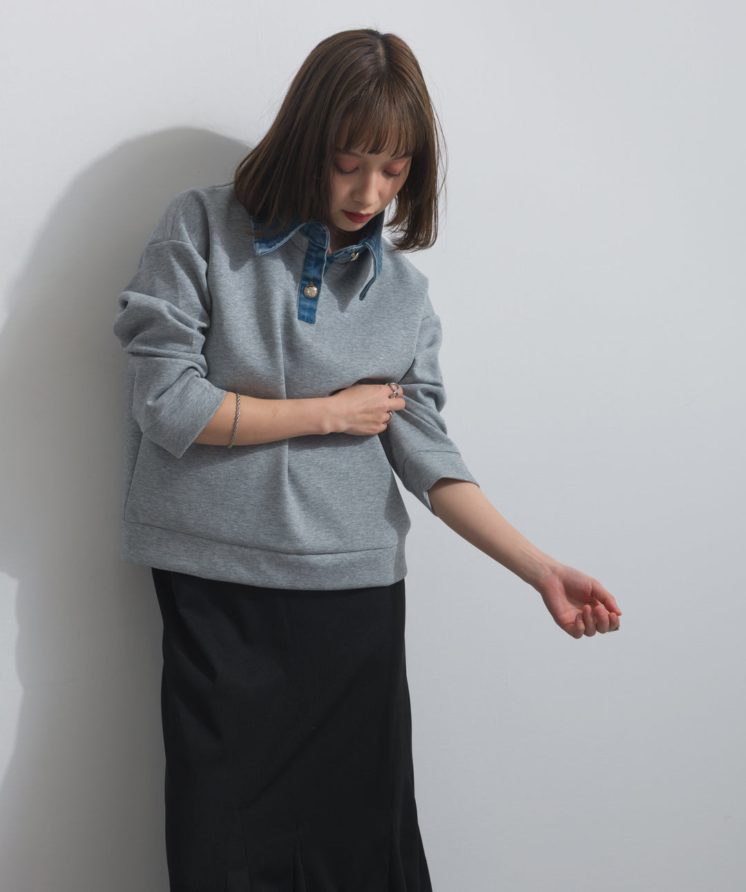 デニムドッキングポンチプルオーバー