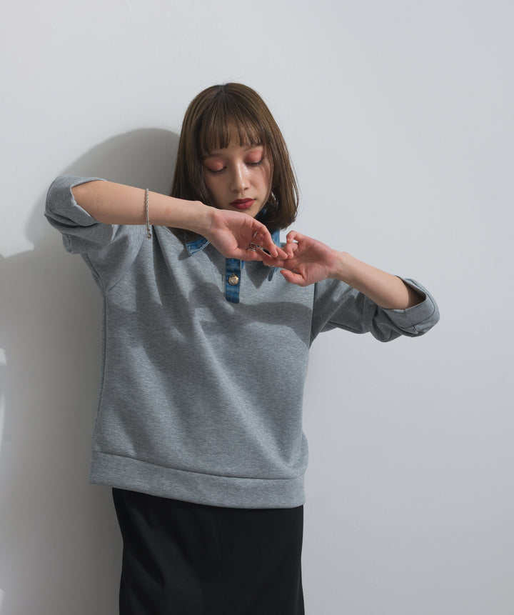 デニムドッキングポンチプルオーバー