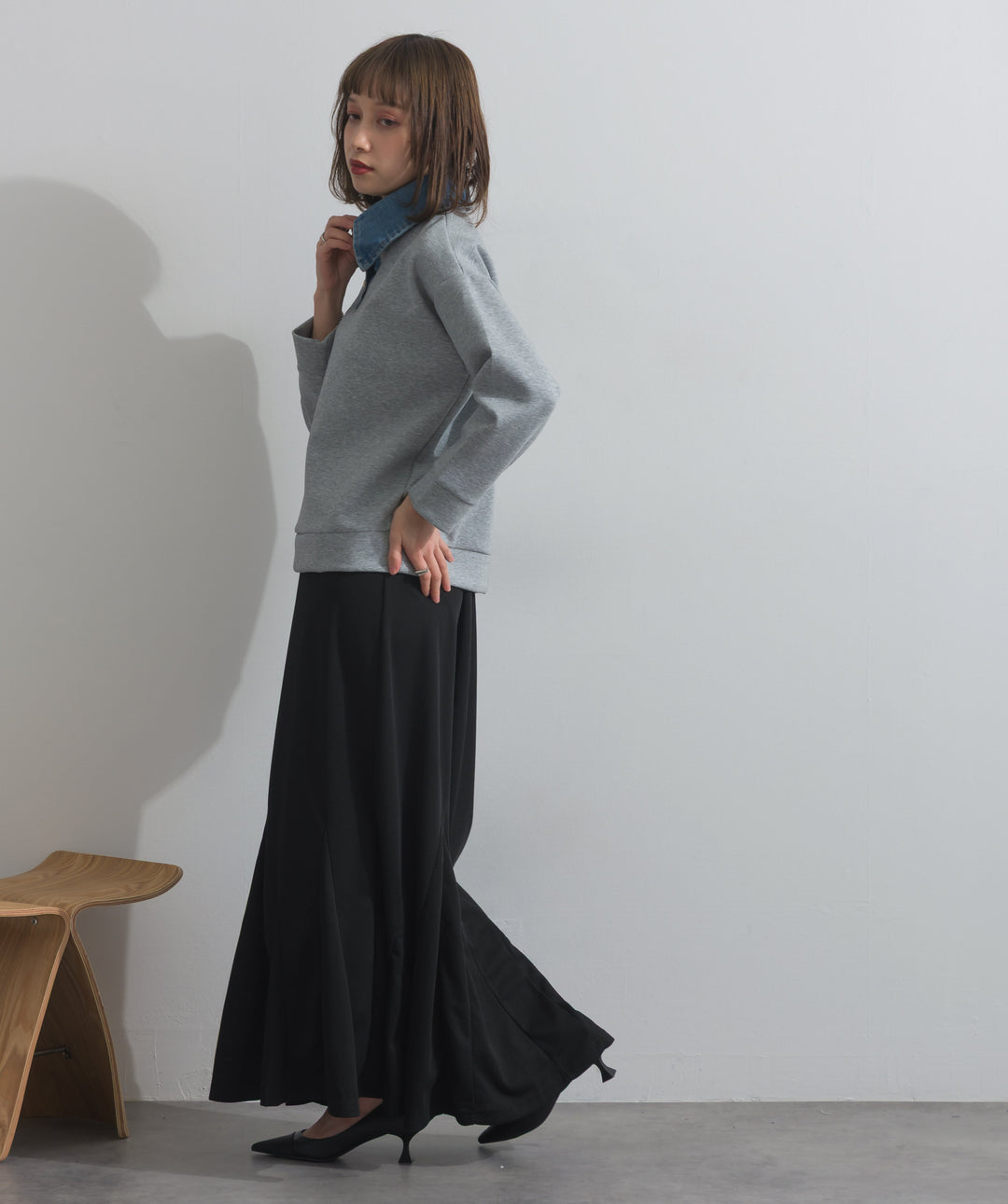 デニムドッキングポンチプルオーバー