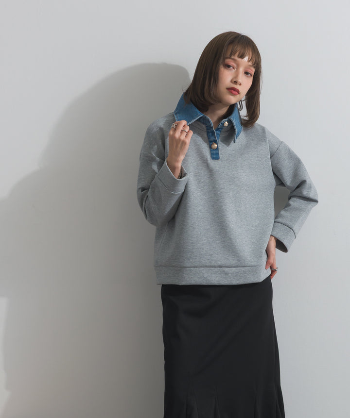 デニムドッキングポンチプルオーバー