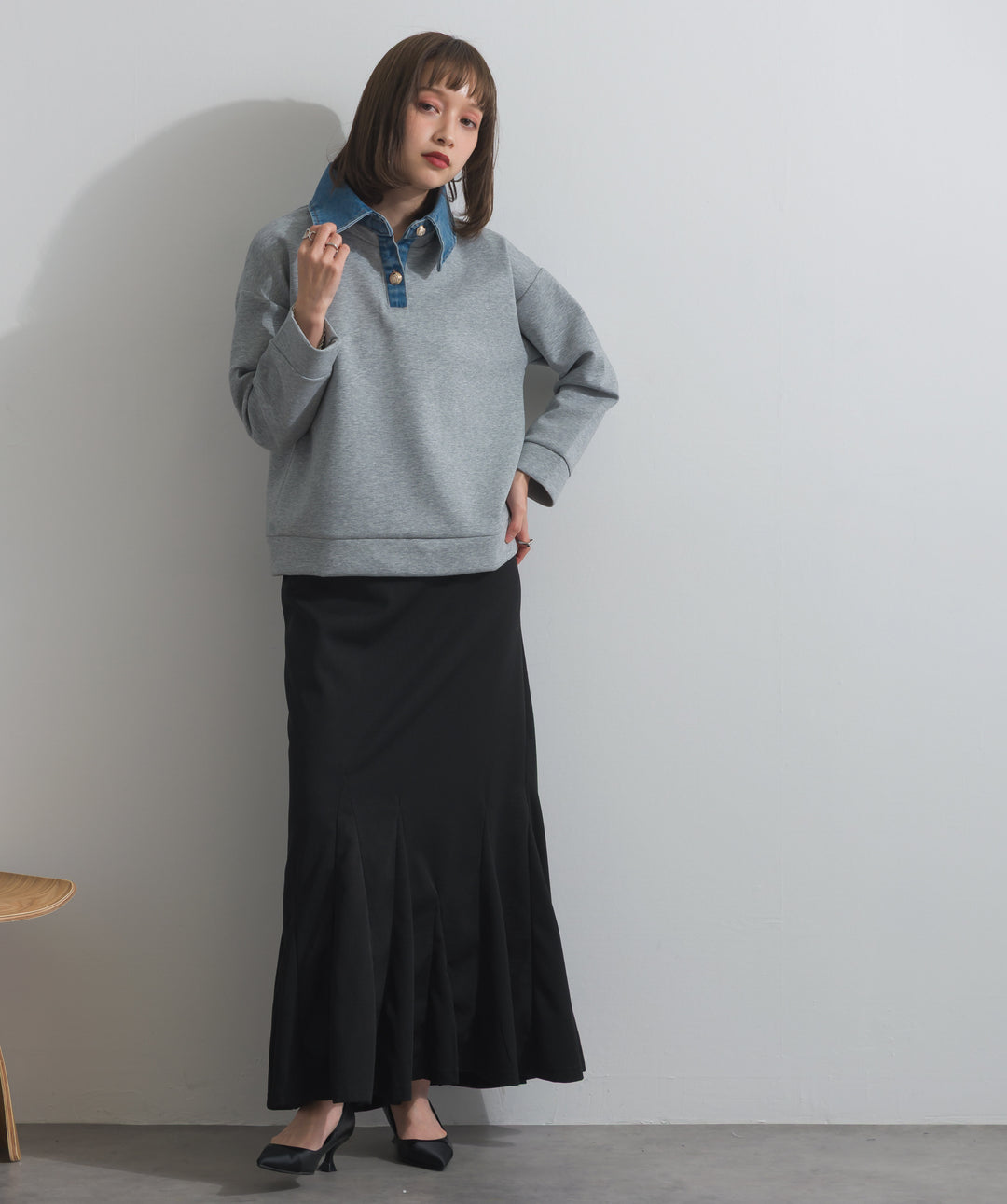 リブマーメイドスカート