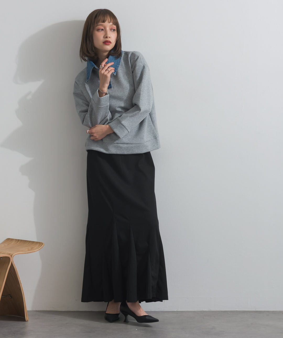 デニムドッキングポンチプルオーバー