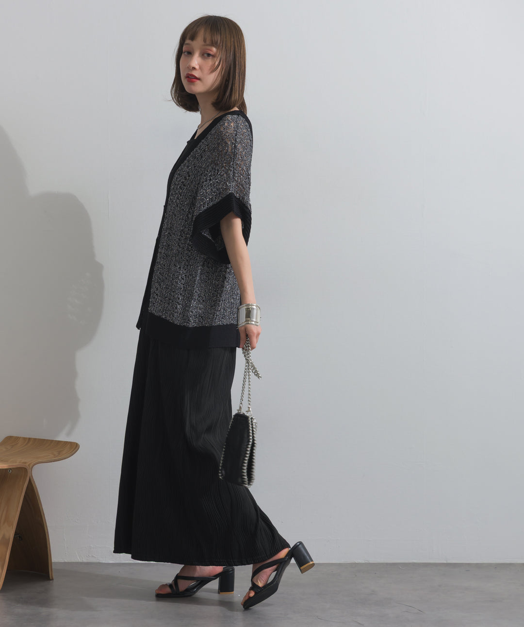 ラメニットメッシュベスト