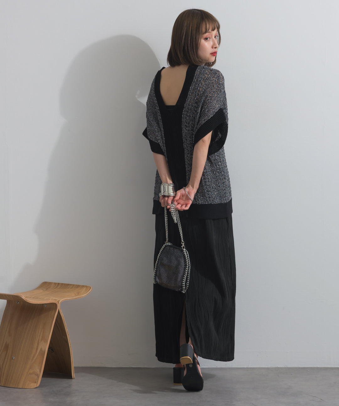 ラメニットメッシュベスト