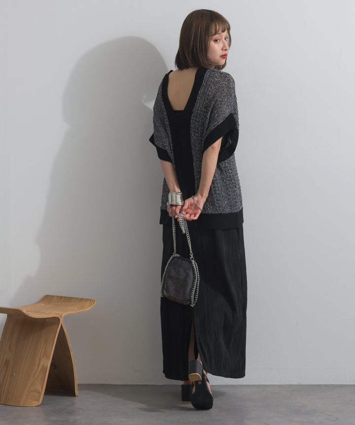 ラメニットメッシュベスト