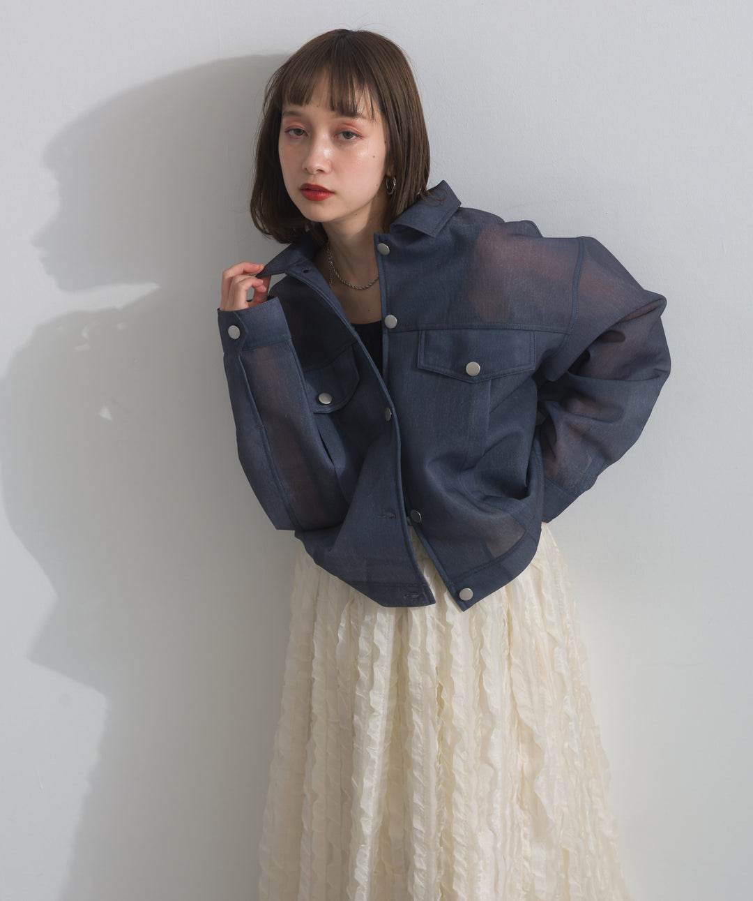 シアーデニムライクジャケット