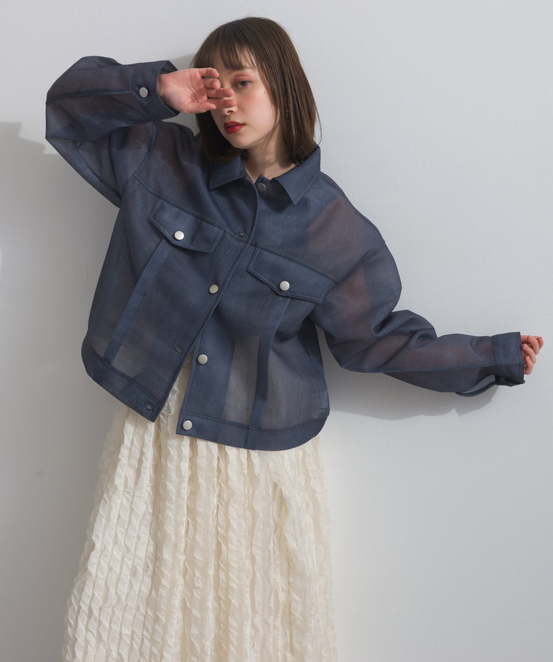 シアーデニムライクジャケット