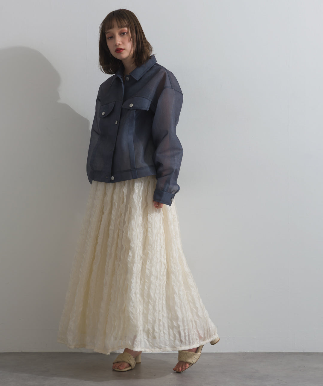 シアーデニムライクジャケット