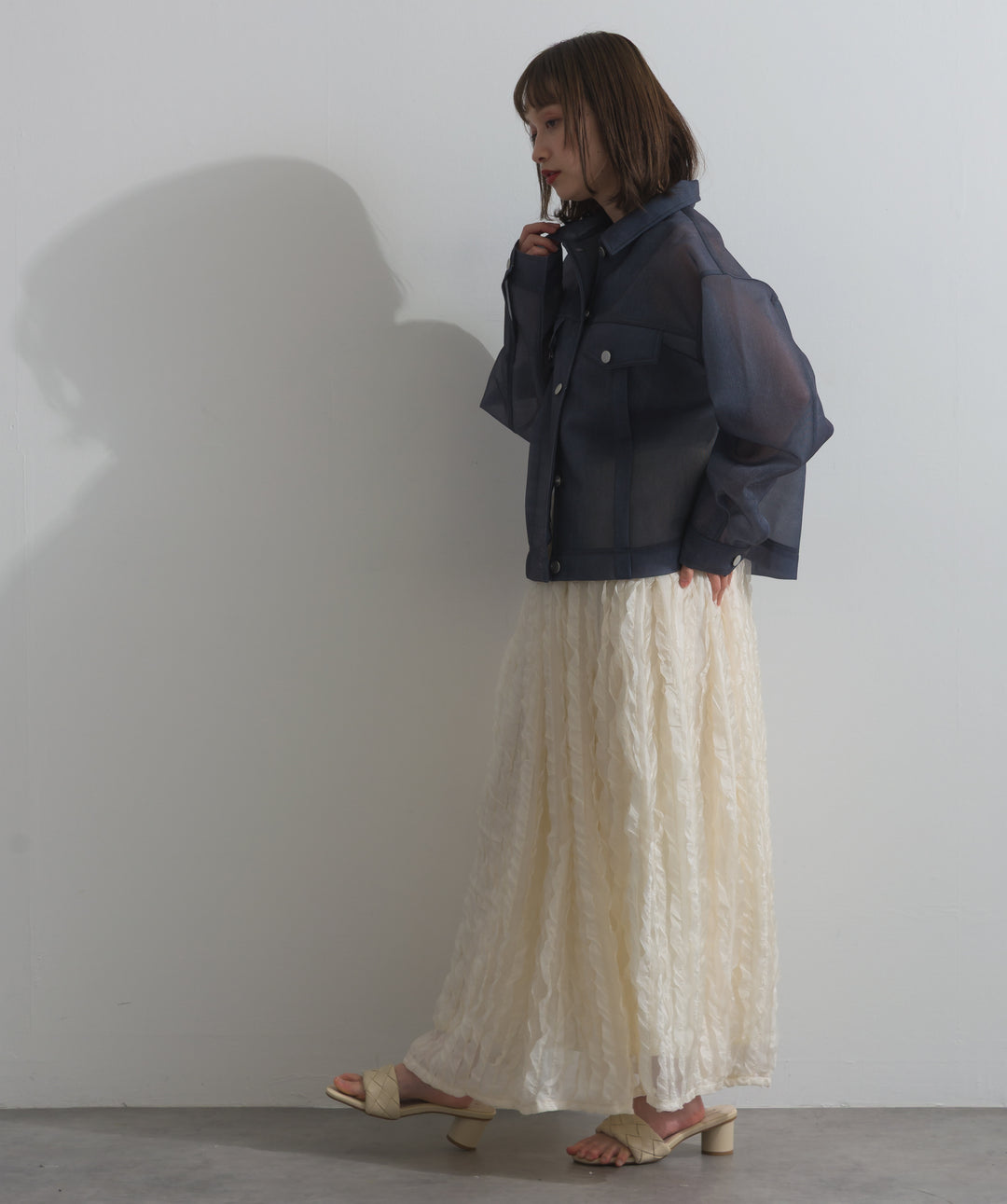 シアーデニムライクジャケット