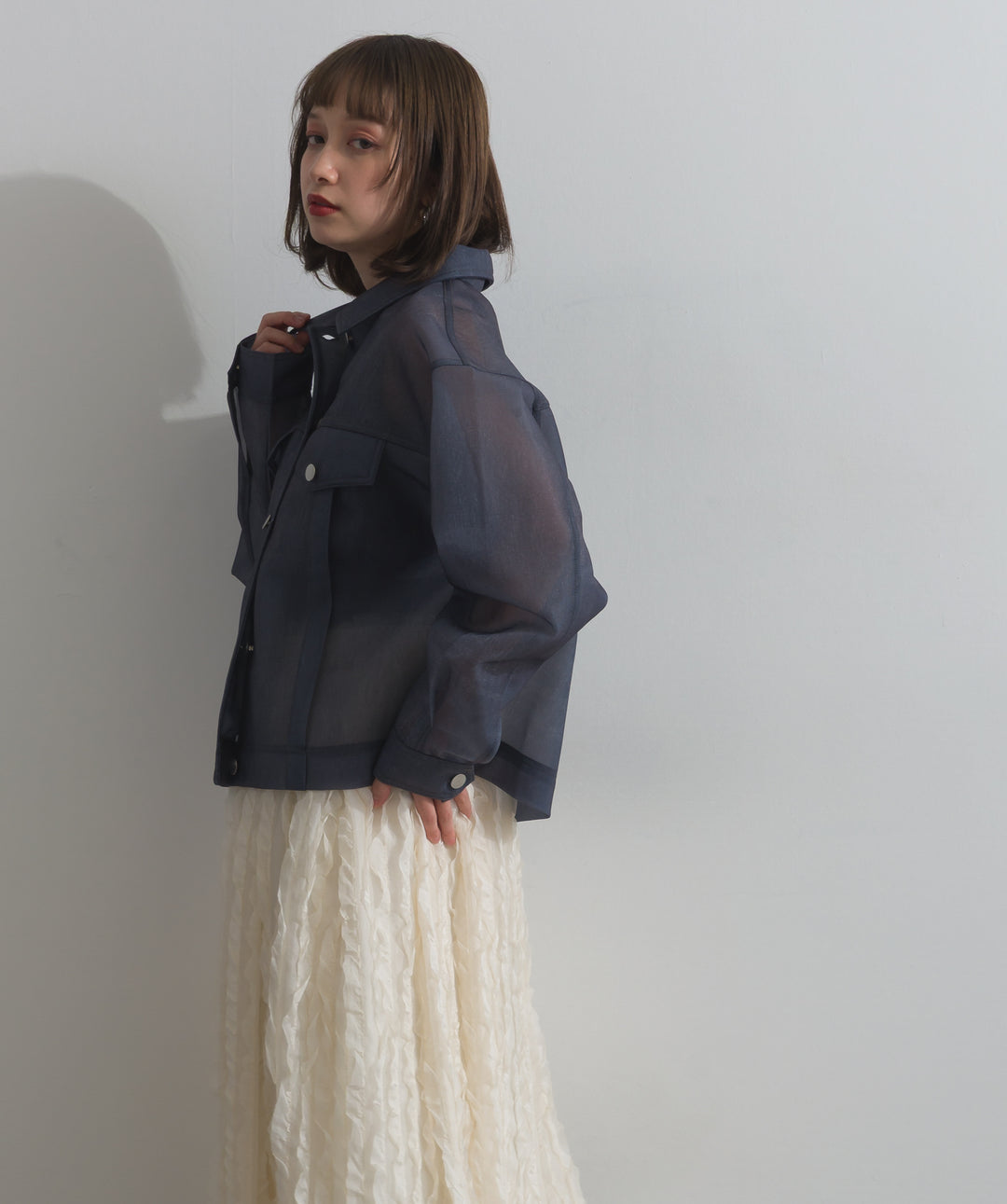シアーデニムライクジャケット
