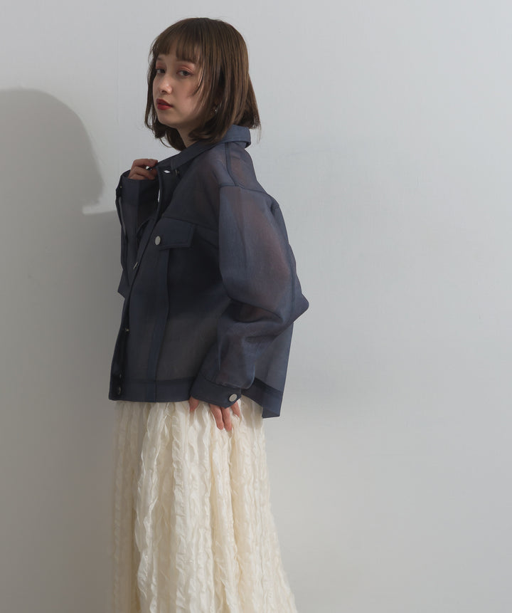 シアーデニムライクジャケット