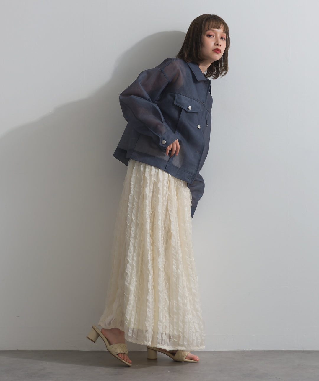 シアーデニムライクジャケット