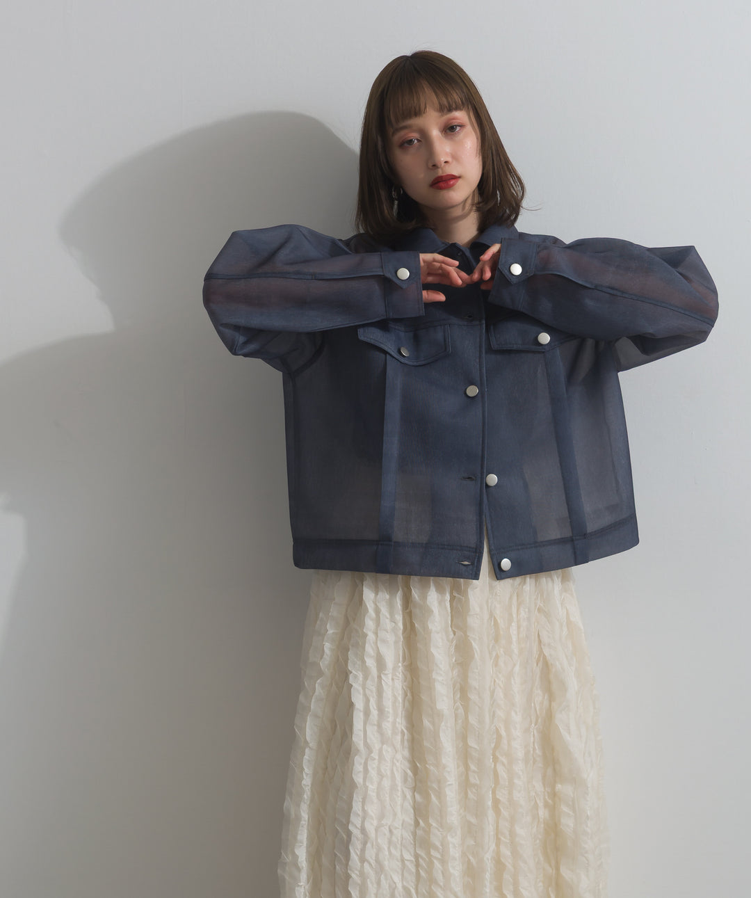 シアーデニムライクジャケット