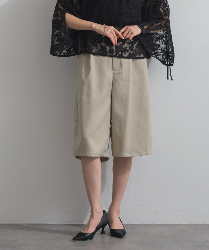 タックワイドハーフパンツ