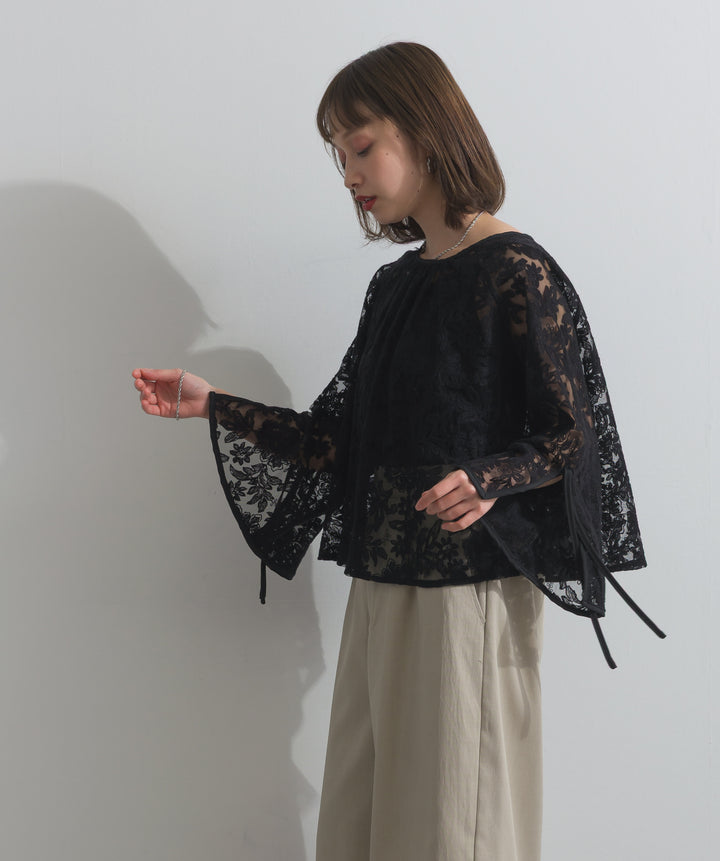 2WAYフラワーチュールトップス