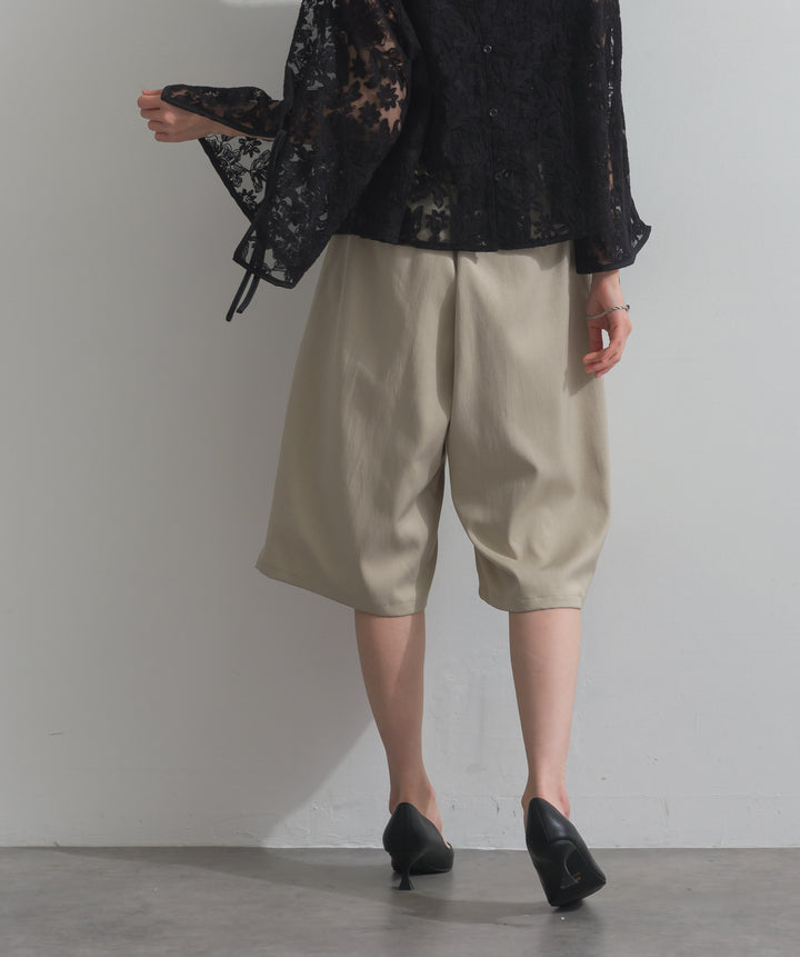 タックワイドハーフパンツ