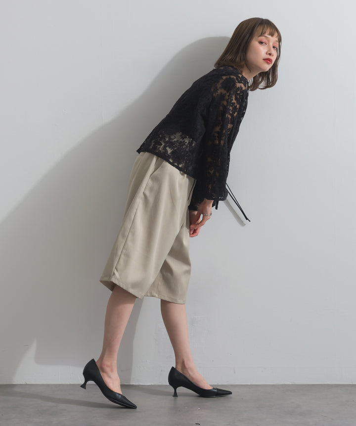 タックワイドハーフパンツ
