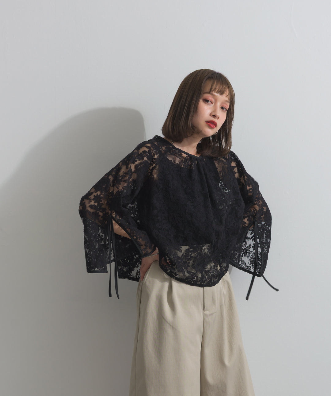 2WAYフラワーチュールトップス