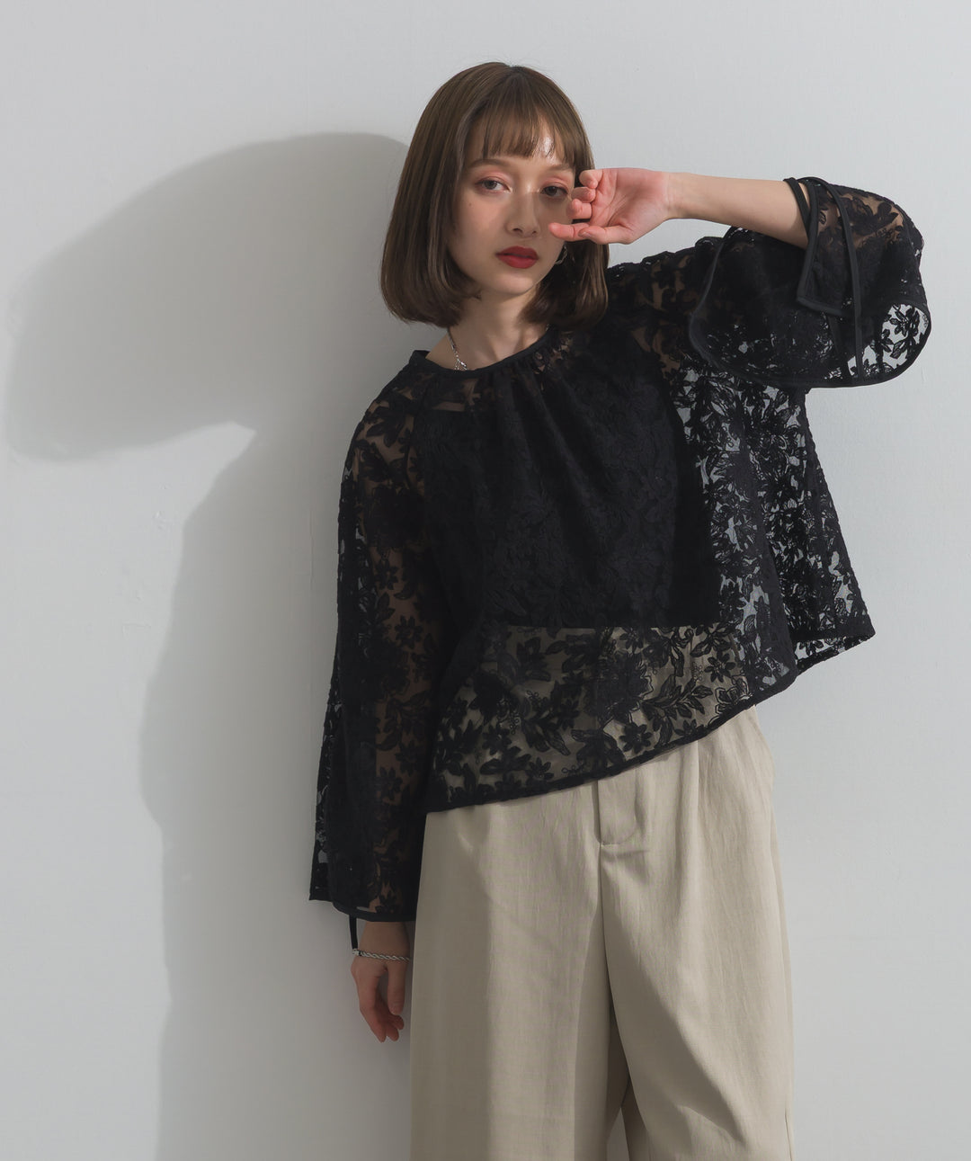 2WAYフラワーチュールトップス