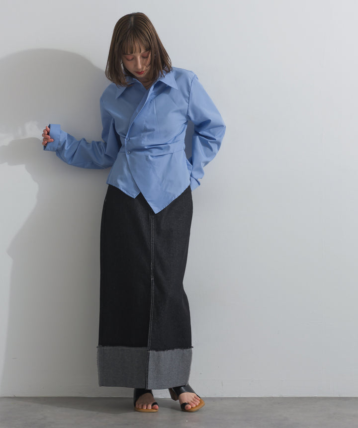 ロールアップデザインデニムスカート