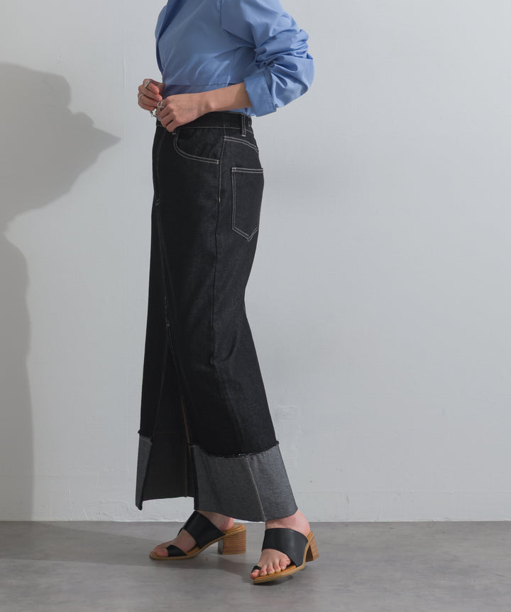 ロールアップデザインデニムスカート