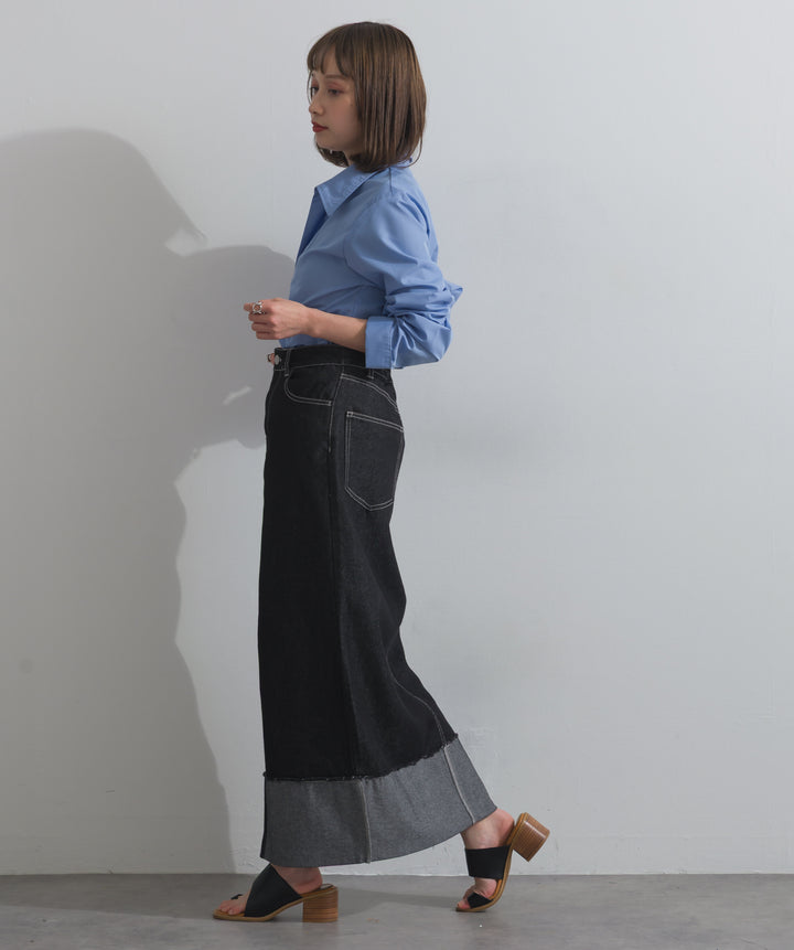 ロールアップデザインデニムスカート