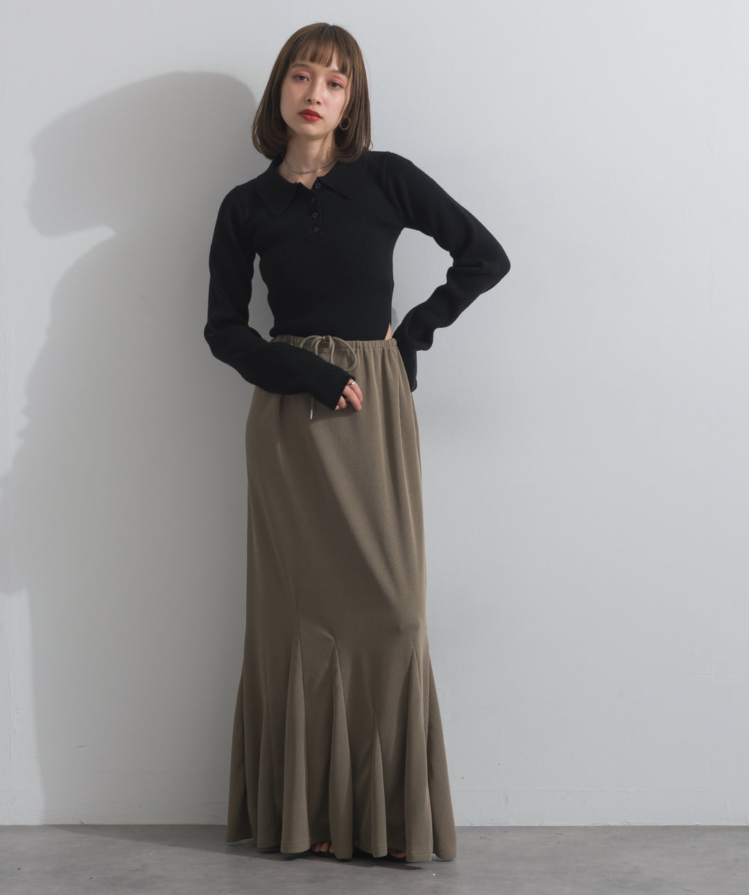 リブマーメイドスカート