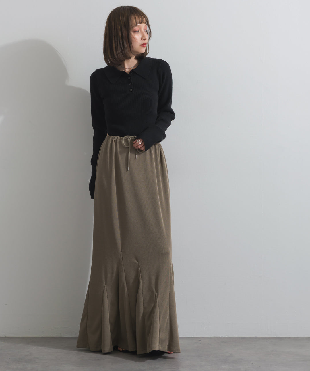 リブマーメイドスカート