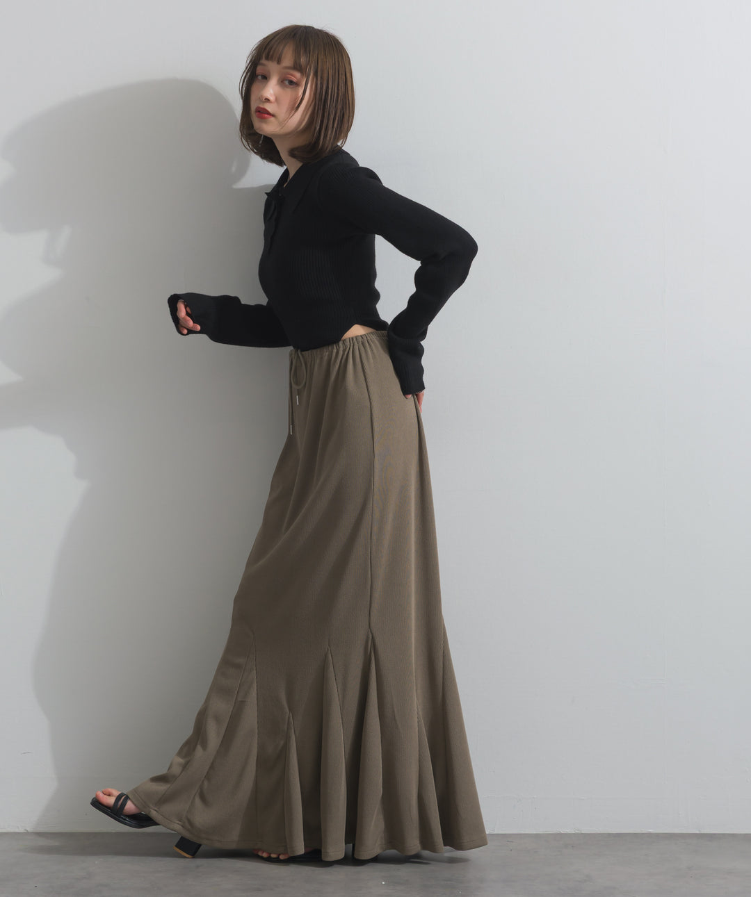 リブマーメイドスカート