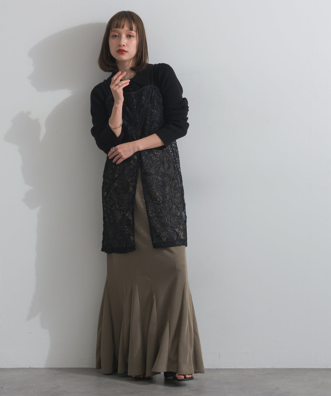 リブマーメイドスカート